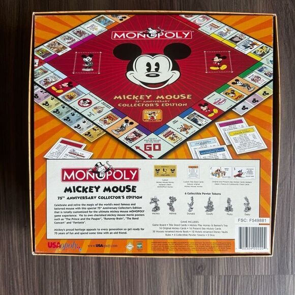 Monopoly Disney Mickey Mouse 75th Anniversary Collector Edition Board Game - Picture 6 of 7